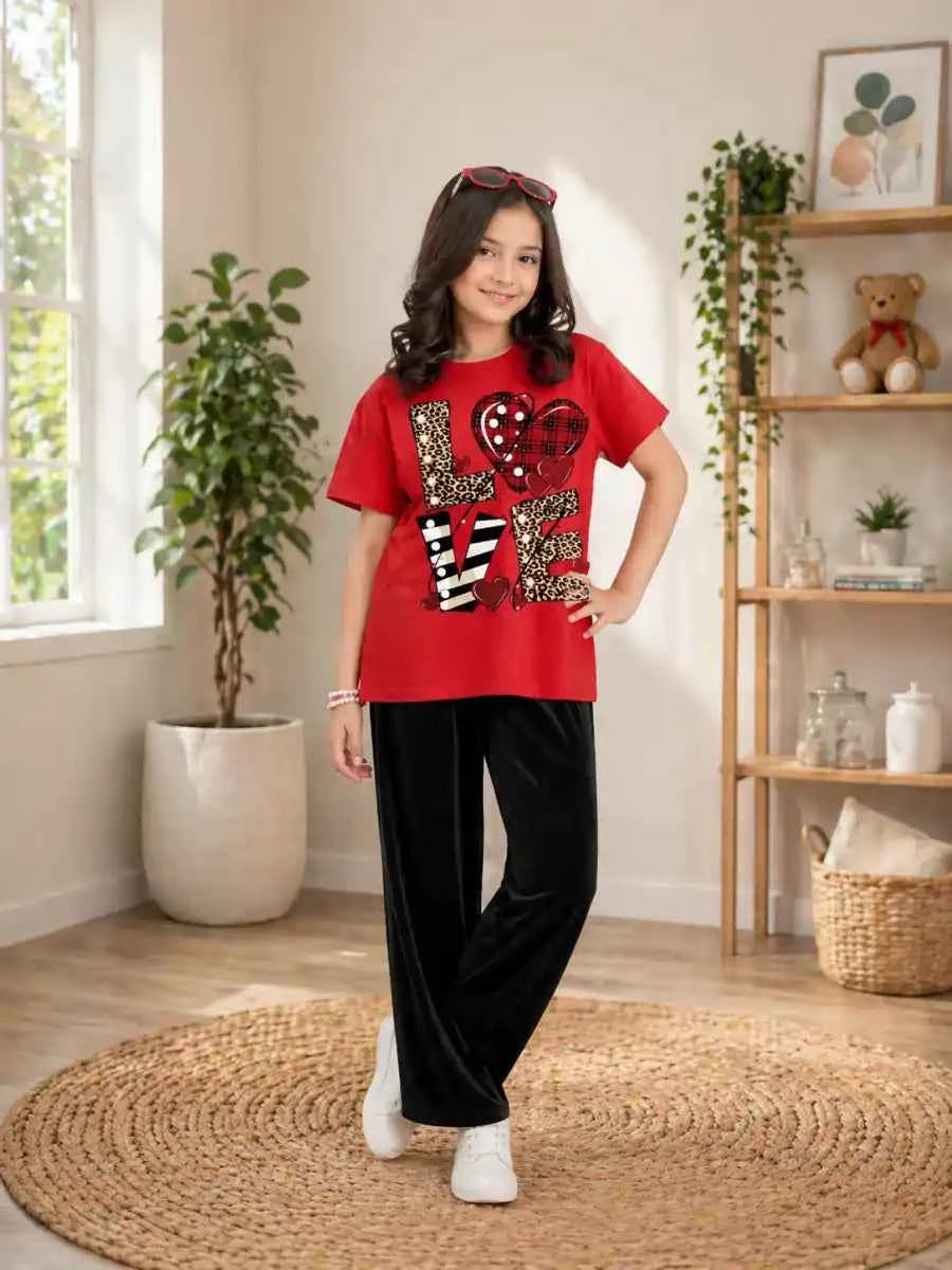 Trendy Girls LOVE Graphic Tee & trouser Set (Copy)