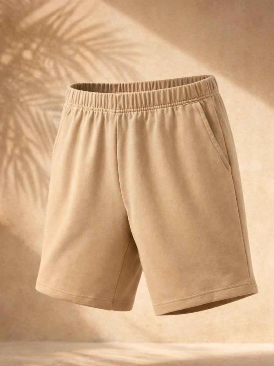 Cotton Jersey Shorts - Khaki