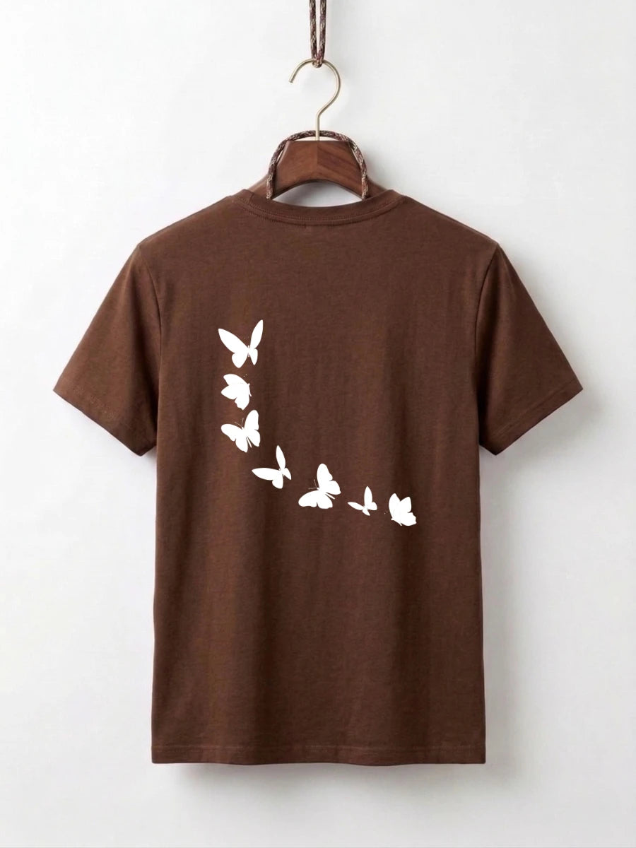 Girls Maysa Kitten & Butterfly Double-Sided Graphic Tee