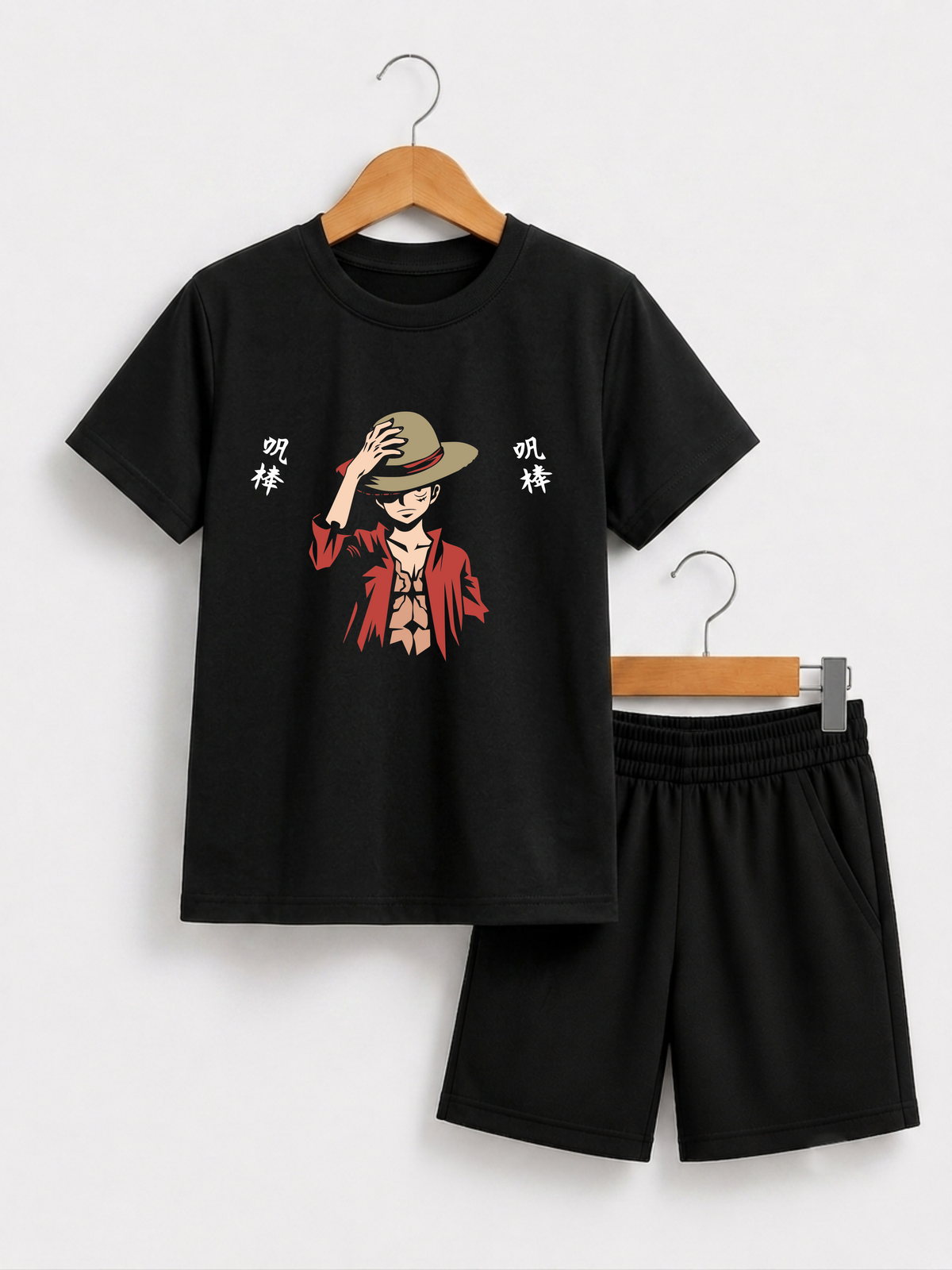 One Piece Luffy Anime Graphic T-Shirt & Shorts Set