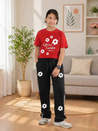 Girls “Life’s a Garden” Graphic T-Shirt & Black Floral trouser Set (Copy)