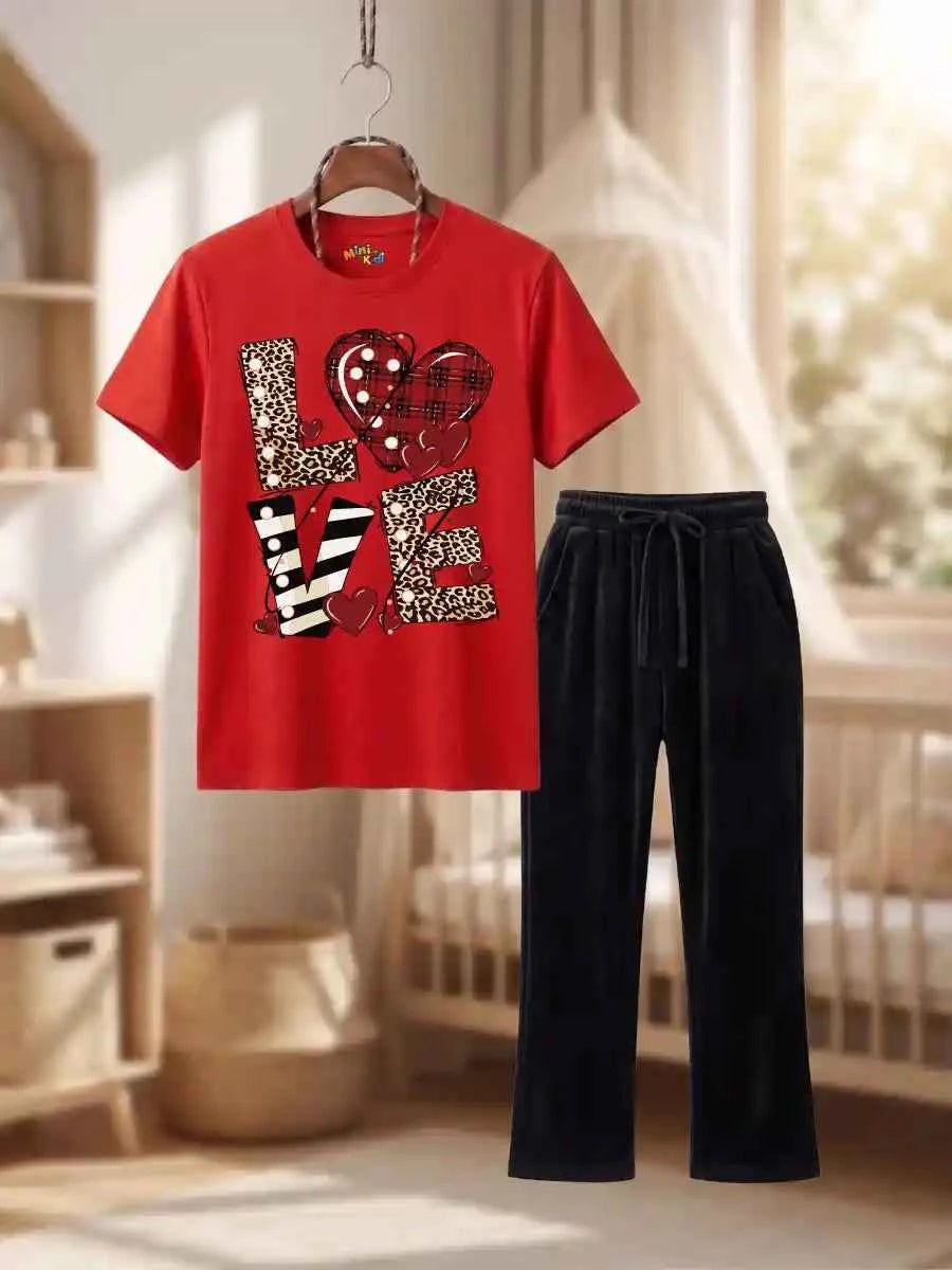 Trendy Girls LOVE Graphic Tee & trouser Set (Copy)