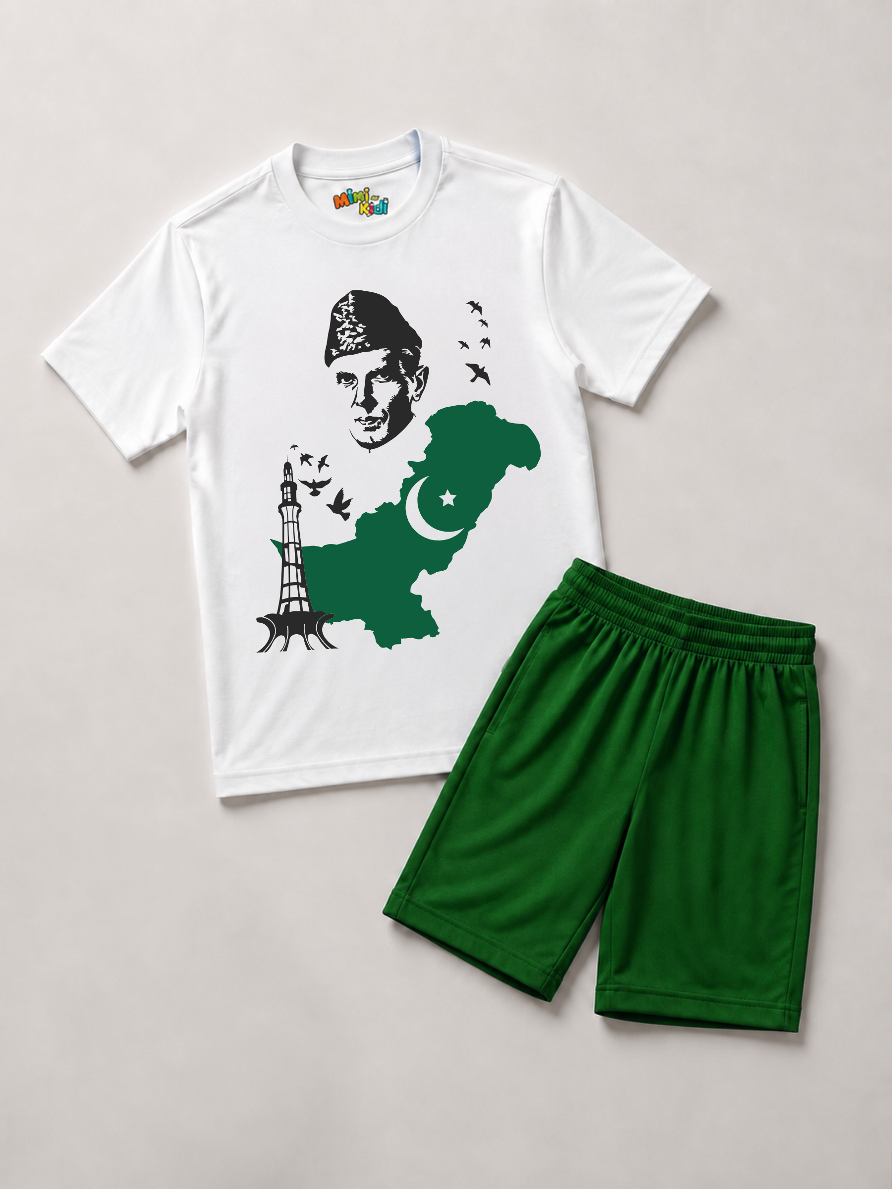 Quaid-e-Azam Pakistan Independence Day T-Shirt & Shorts Set