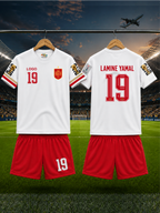 Lamine Yamal #19 Spain Football Jersey & Shorts Set for Kids