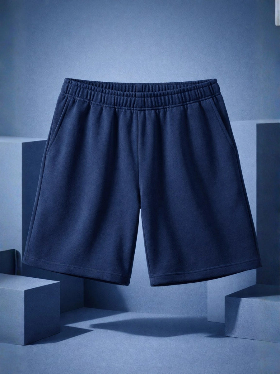 Cotton Jersey Shorts - Navy Blue