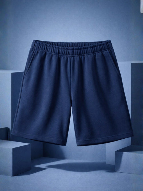 Cotton Jersey Shorts - Navy Blue