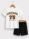 Chicago 73 USA Graphic Kids T-Shirt & Shorts Set