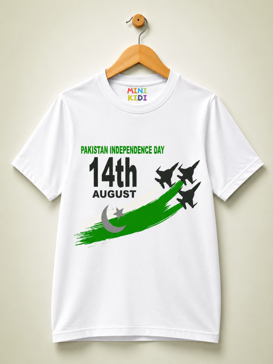 MiniKidi Pakistan Air Force 14th August Graphic T-Shirt