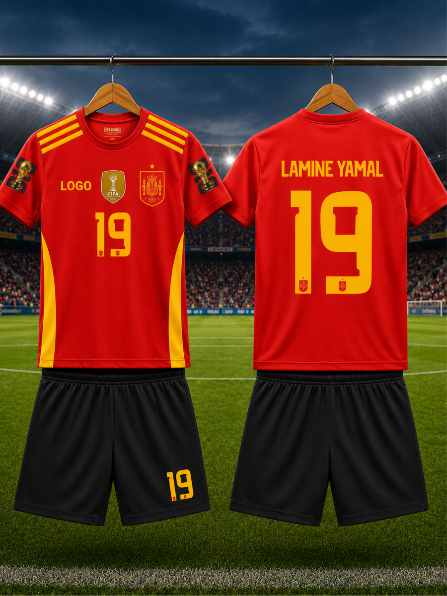 Lamine Yamal #19 Jersey & Shorts Set