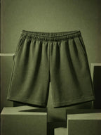 Cotton Jersey Shorts - Olive Green