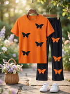 Trendy Butterfly Graphic Tee & trouser Set (Copy)