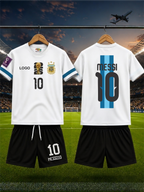 Messi #10 Argentina Inspired Kids Football Jersey & Shorts Set
