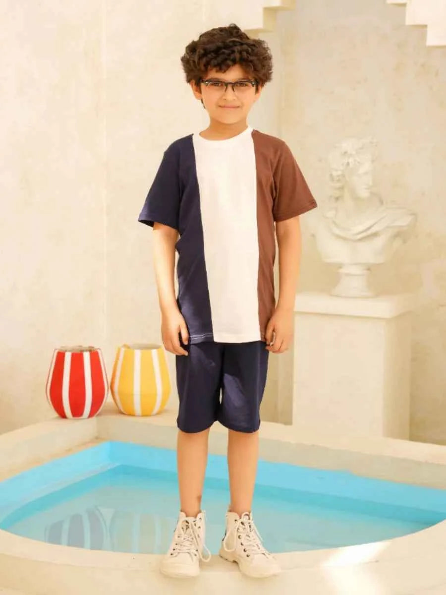 Tri-Color Vertical Panel Suit