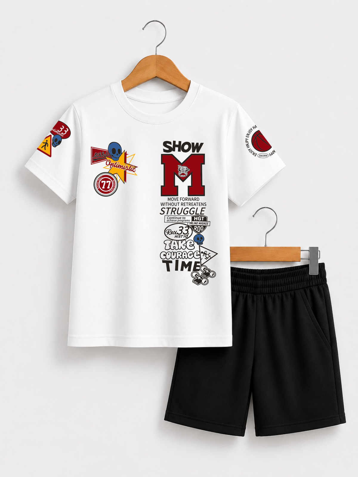 Street Hustle Graphic Kids T-Shirt & Shorts Set