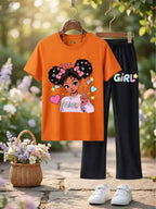 Girls Fun Girl Graphic T-Shirt & Black trouser Set (Copy)