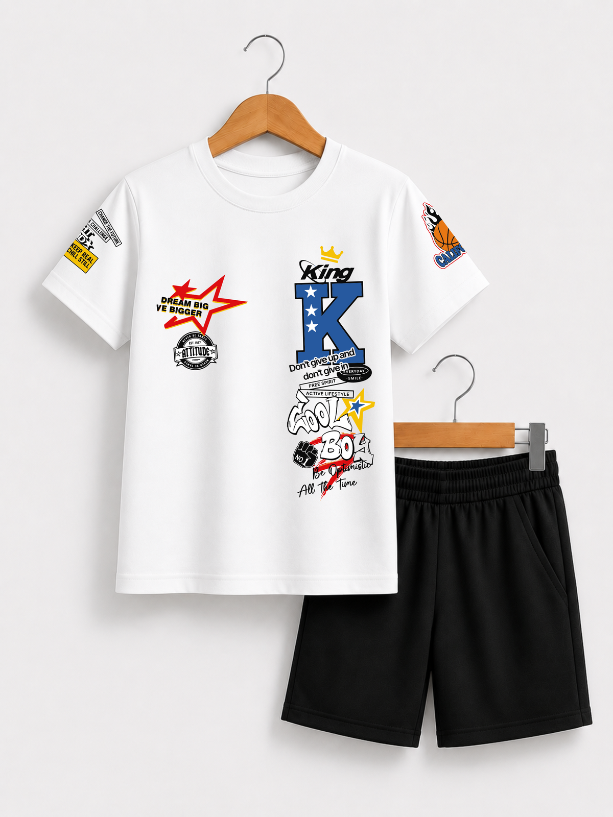 King K Street Graphic Kids T-Shirt & Shorts Set