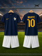 France Away Football Kit for Kids – MBAPPÉ #10 (navy blue)