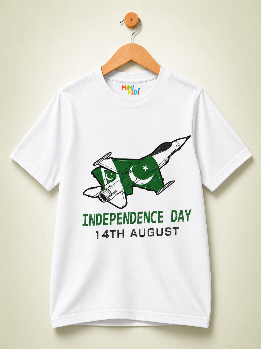 MiniKidi Pakistan Air Force Independence Day Graphic T-Shirt
