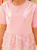 Pink Glow Organza Cut-work Party Dress