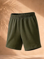 Cotton Jersey Shorts - Olive Green