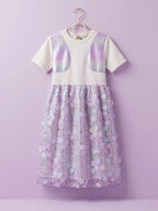 Lavender Glow Organza Cut-work Party Dress