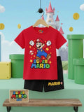 Unisex Super Mario Short Set - Red & Black