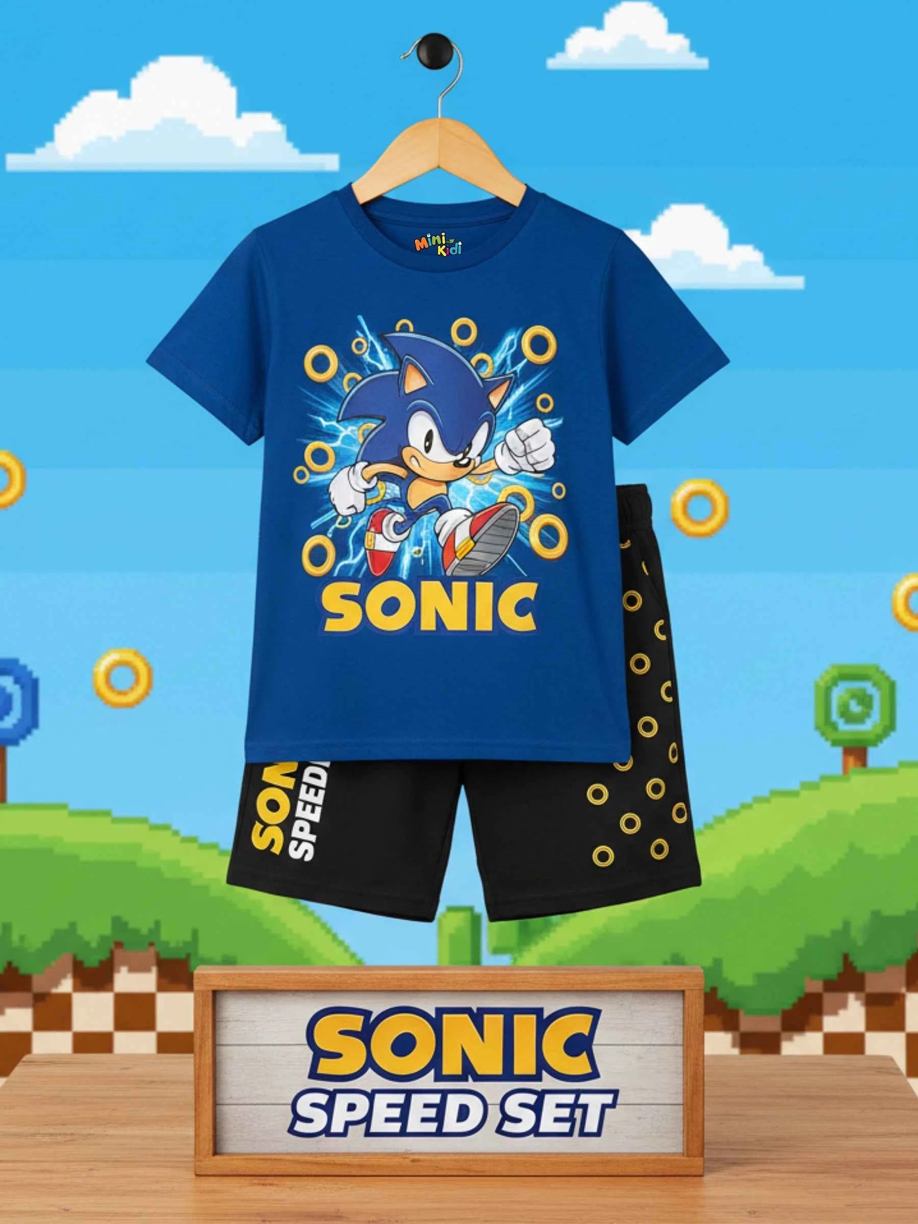 Sonic Speed Short Set - Royal Blue & Black