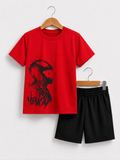 Warrior Graphic Kids T-Shirt & Shorts Set