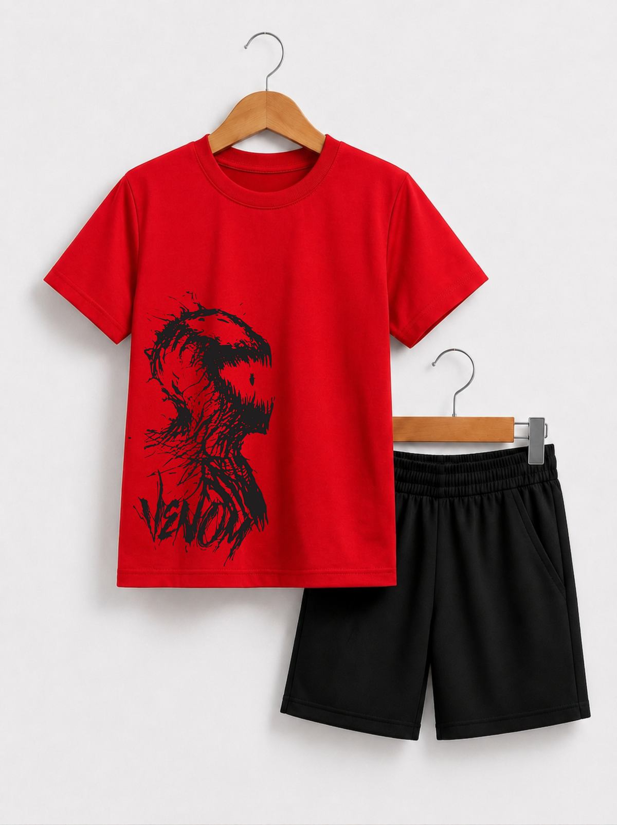 Warrior Graphic Kids T-Shirt & Shorts Set