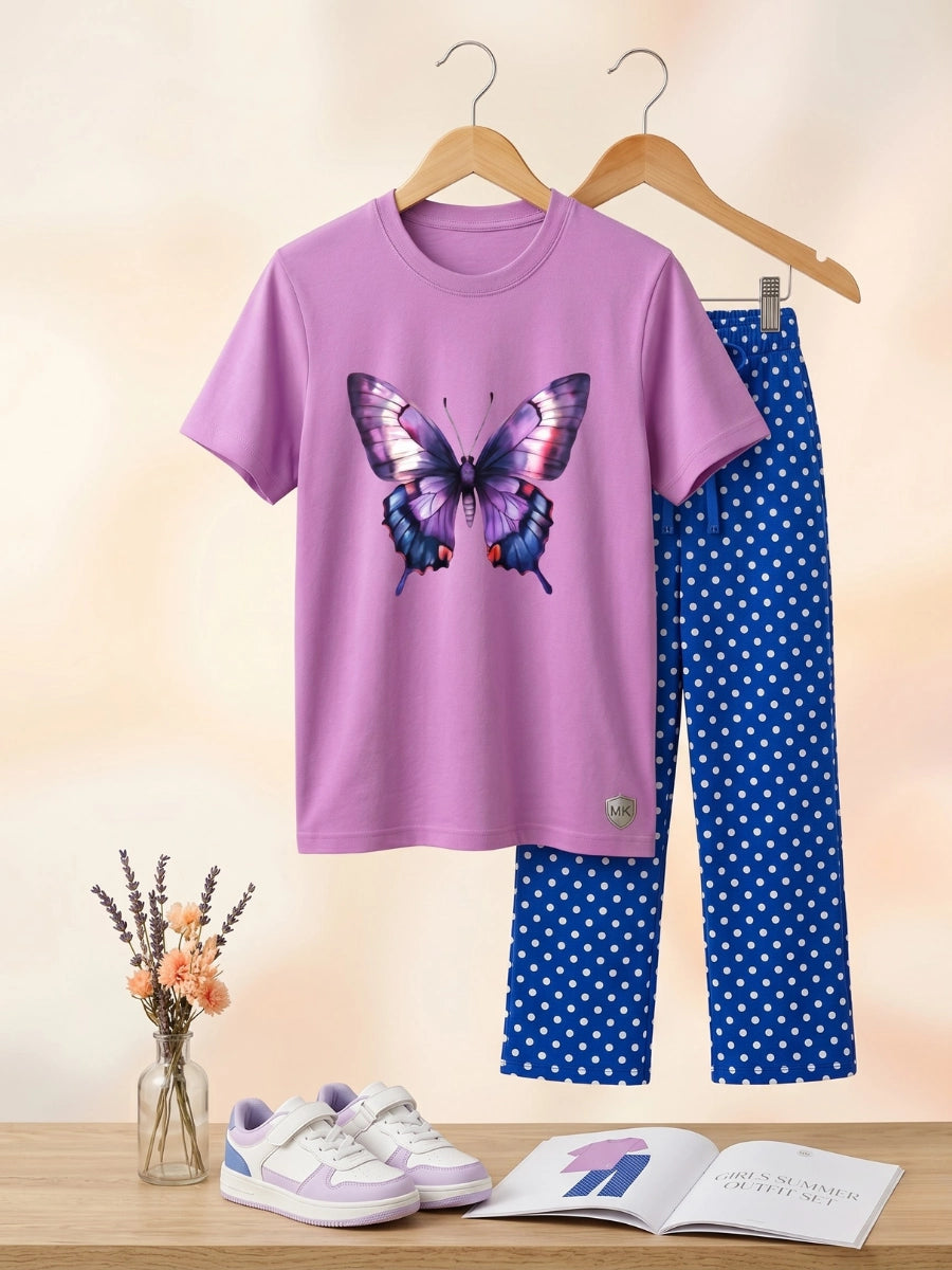 Dreamy Butterfly Cotton Suit Set