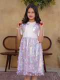 Lavender Glow Organza Cut-work Party Dress