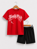 Family First Graphic Kids T-Shirt & Shorts Set