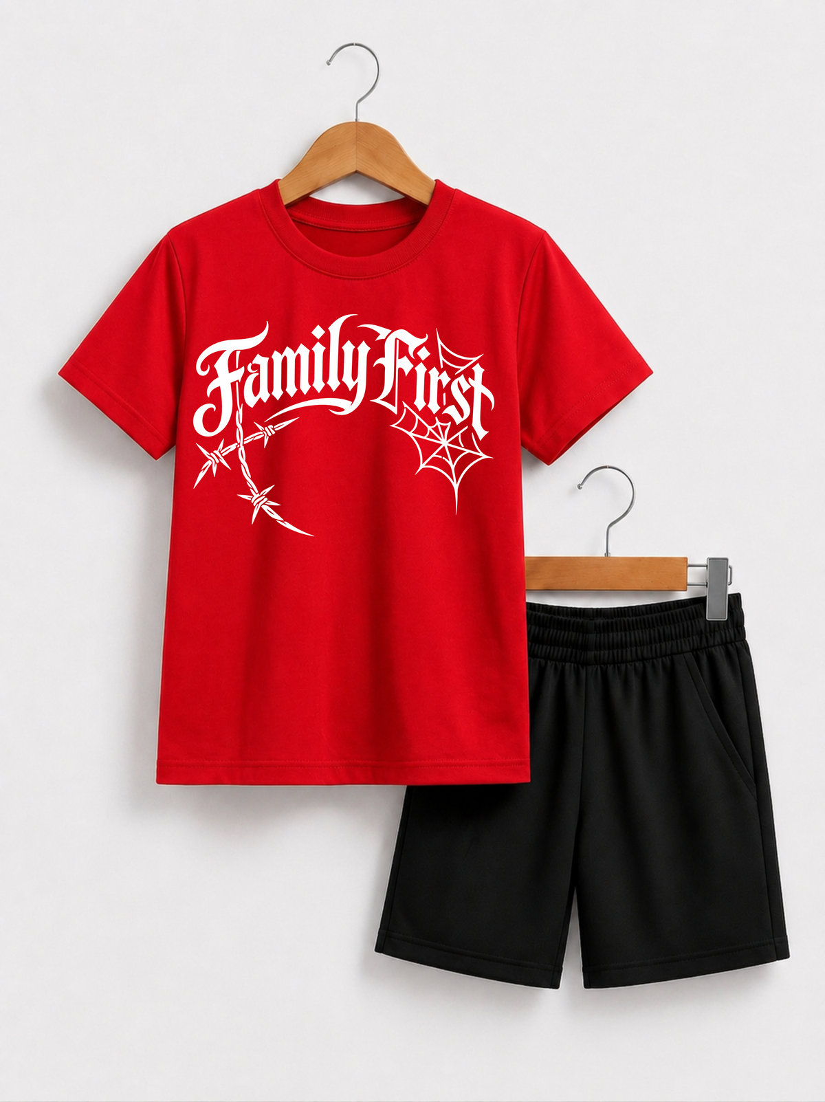 Family First Graphic Kids T-Shirt & Shorts Set