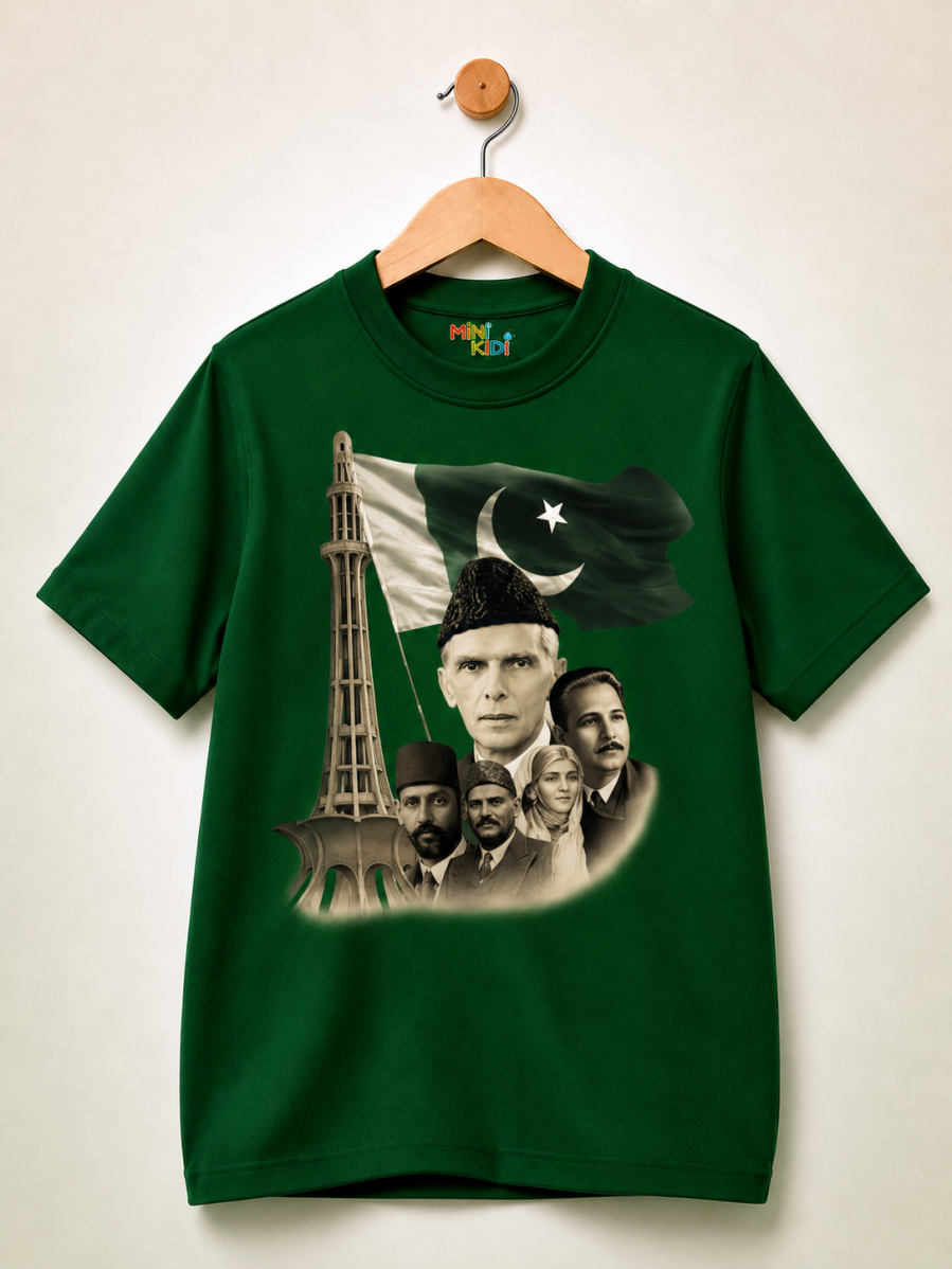 MiniKidi Founding Fathers Pakistan Graphic T-Shirt