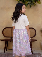 Lavender Glow Organza Cut-work Party Dress