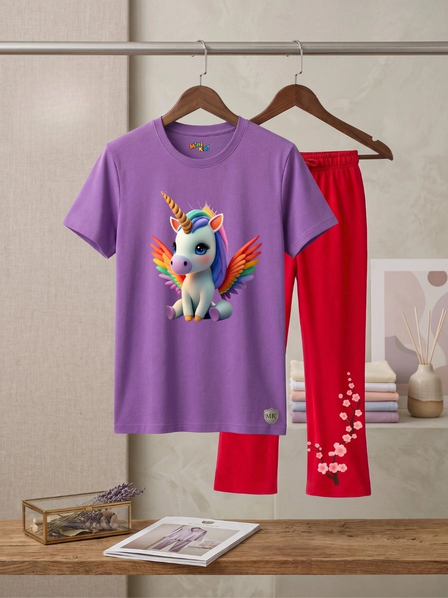 Rainbow Wing Unicorn Cotton Suit Set