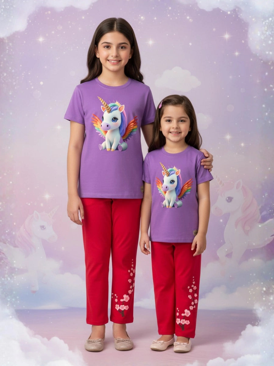 Rainbow Wing Unicorn Cotton Suit Set