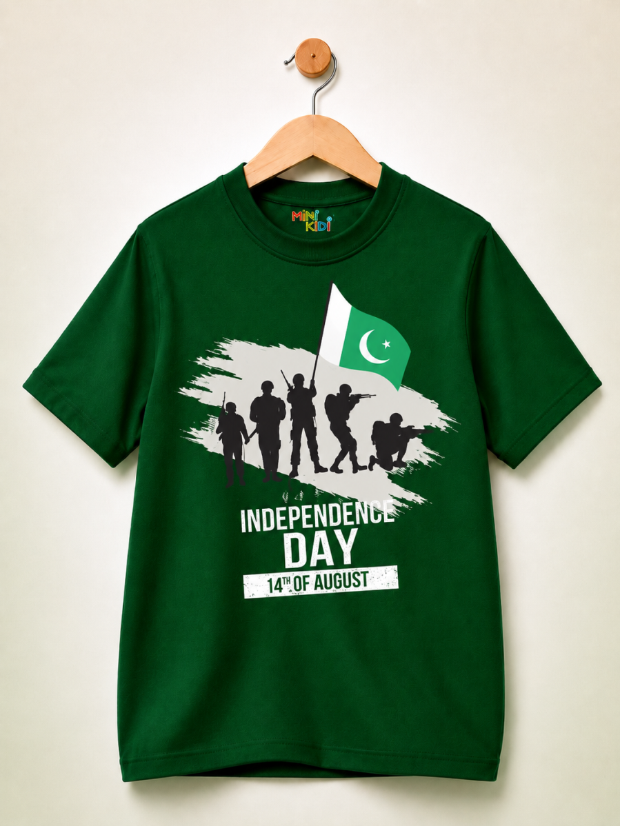 MiniKidi Pakistan Defenders Independence Day Graphic T-Shirt