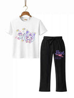 Mini Kidi’s "Cute Cartoon Bunny” Graphic Suit T-Shirt & Black trouser Set (Copy)
