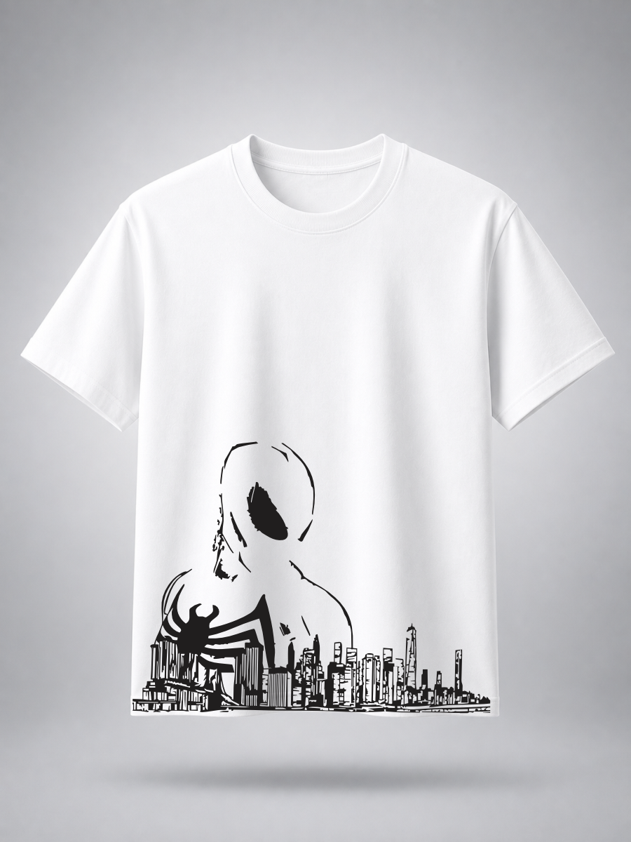 Spider-Man Shadow Skyline Graphic T-Shirt ⭐