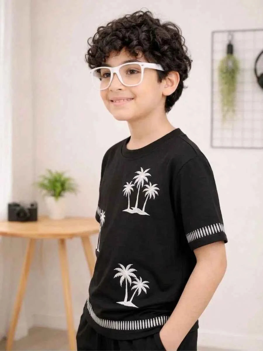 Midnight Palm Cotton Set