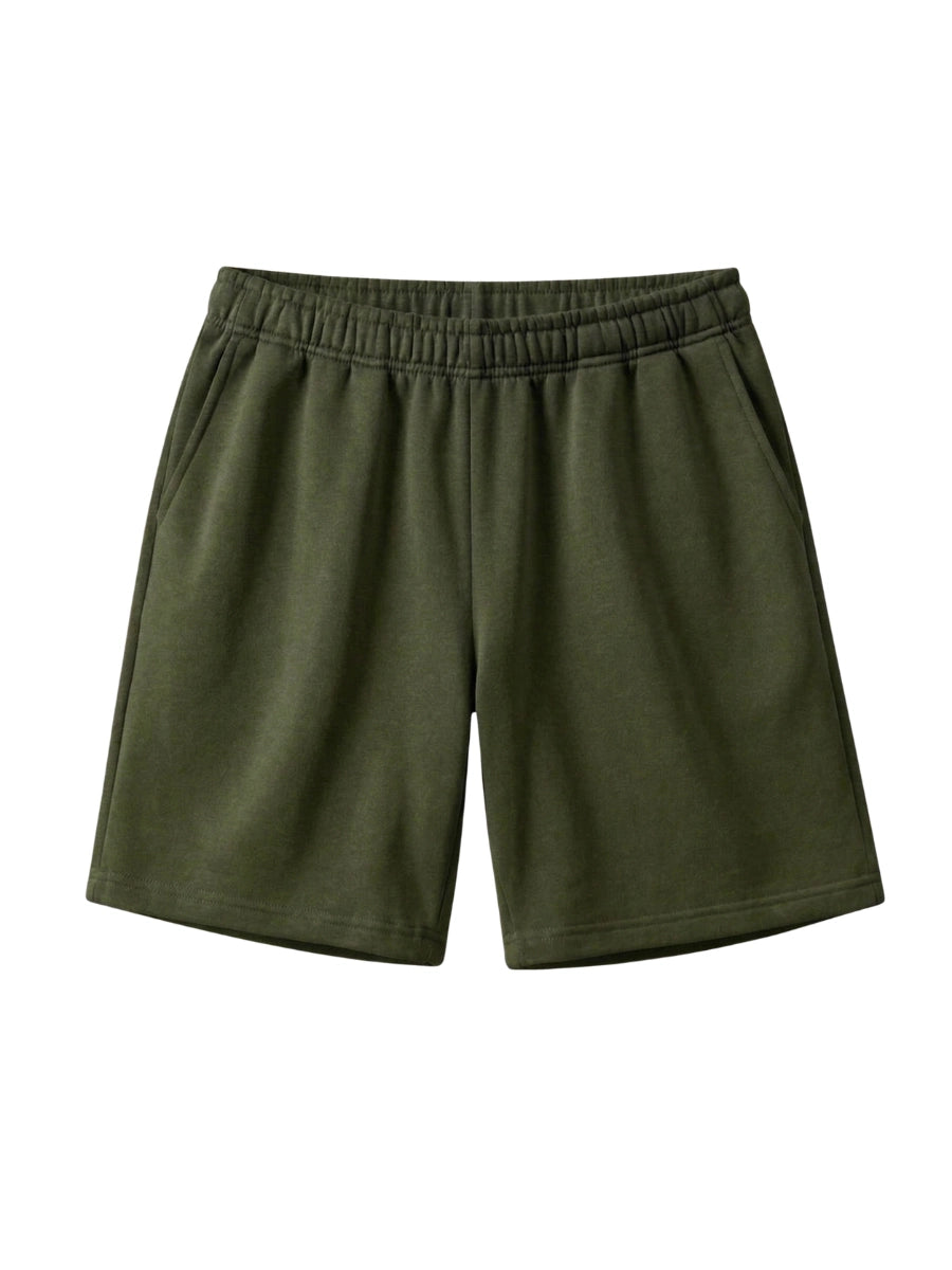 Cotton Jersey Shorts - Olive Green