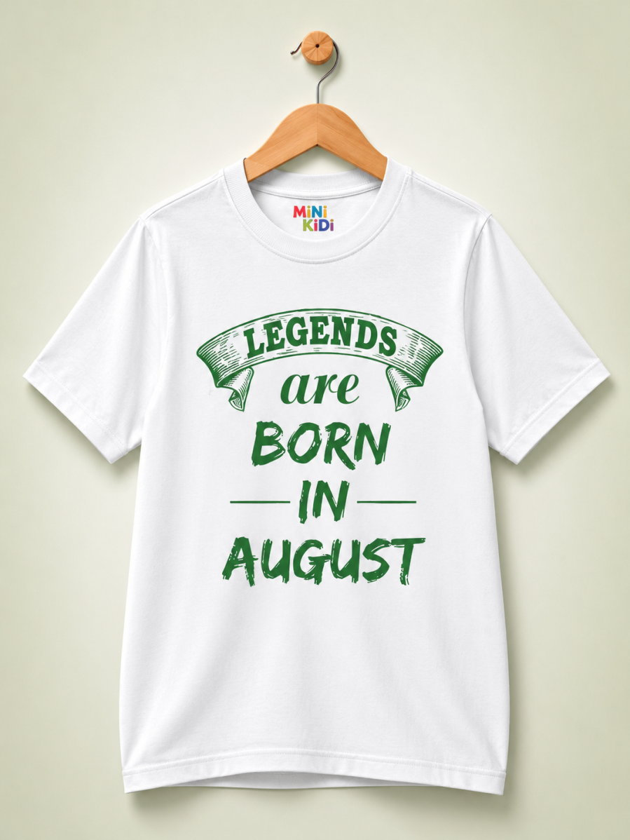 MiniKidi Legends Are Born in August Graphic T-Shirt
