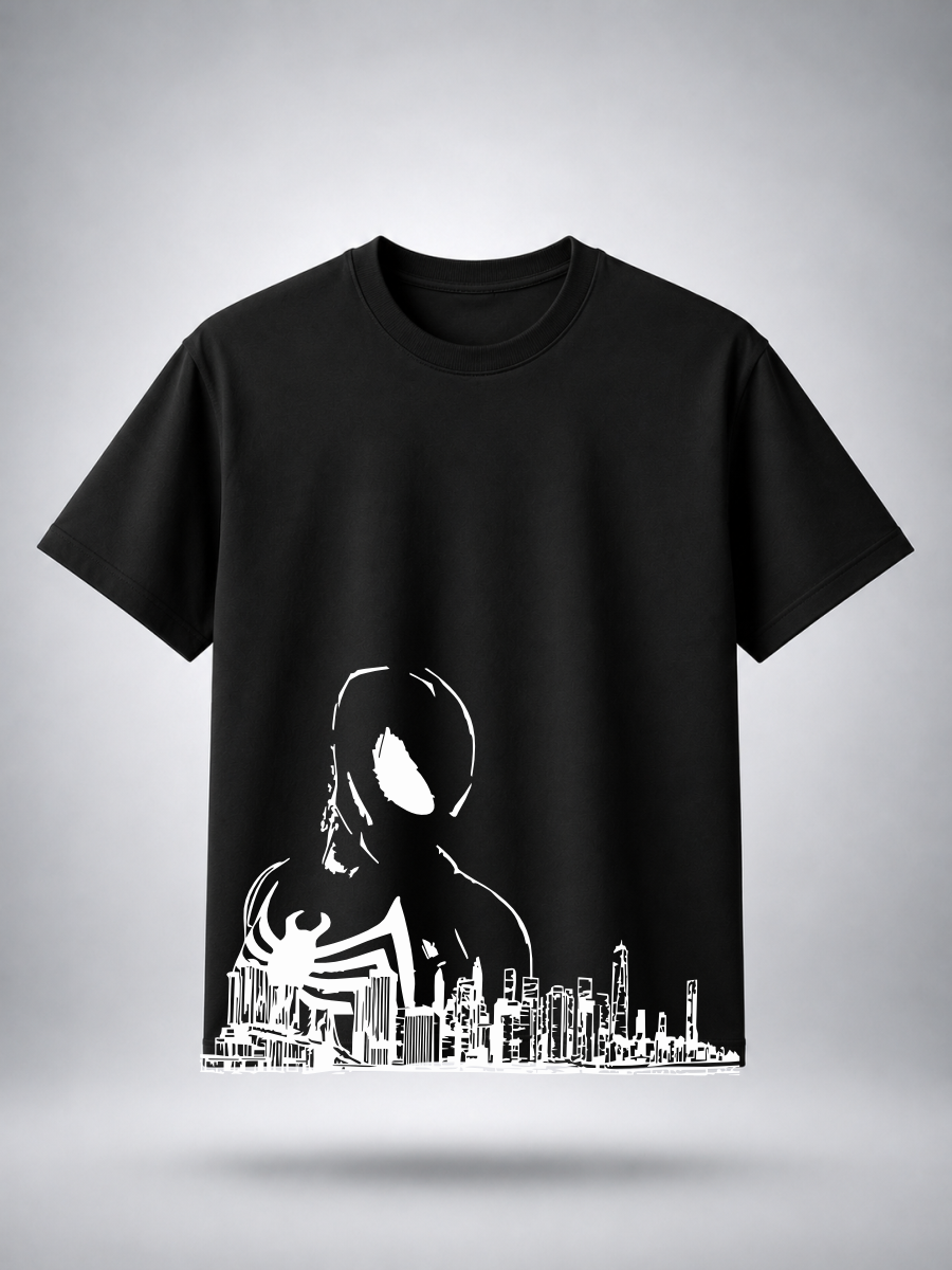 Spider-Man Shadow Skyline Graphic T-Shirt ⭐