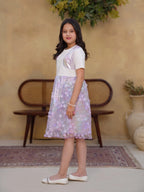 Lavender Glow Organza Cut-work Party Dress