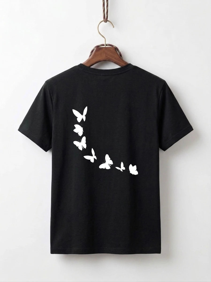 Girls Maysa Kitten & Butterfly Double-Sided Graphic Tee