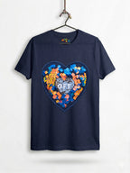 "OFF" Magic Heart Reversible Sequin T-Shirt - Midnight Navy