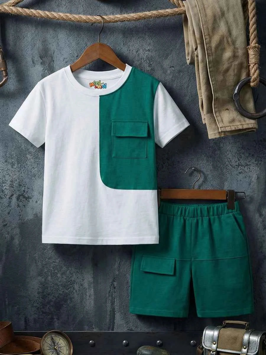 Forest Green Contrast Panel Suit