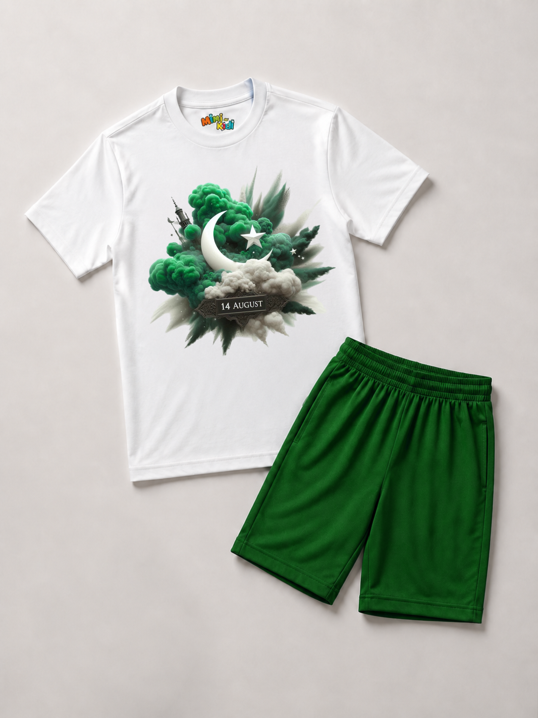 14 August Patriotic Kids T-Shirt & Shorts Combo