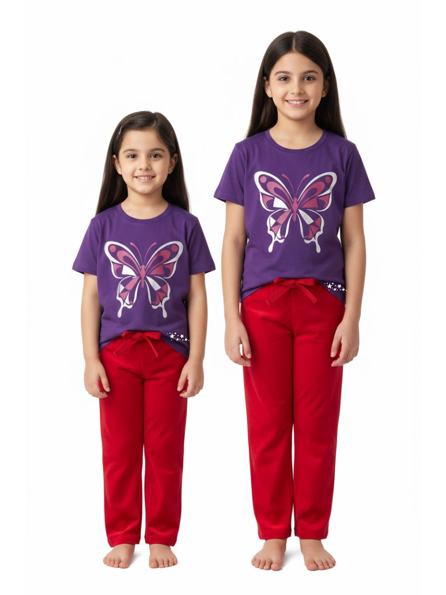 Metallic Butterfly Cotton Suit Set